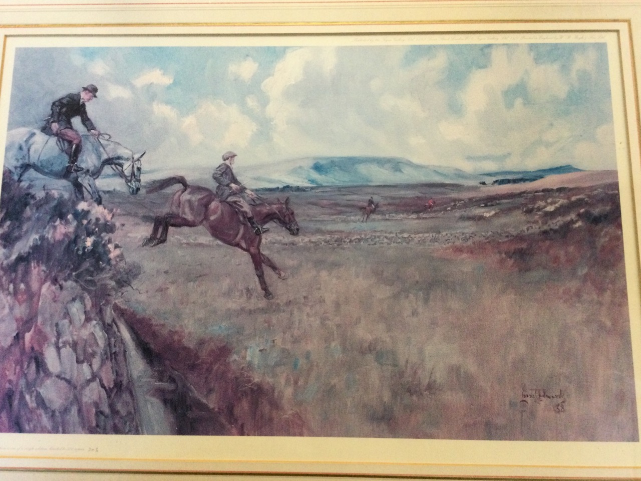 Lionel Edwards, coloured print published by The Tryon Gallery in 1978, hunt in the field, titled