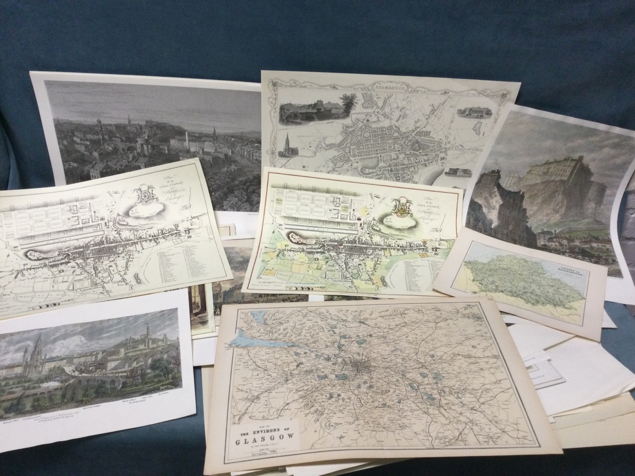 A folio of unframed Edinburgh prints, the plates mainly reprints from the Victorian era, including - Image 2 of 3