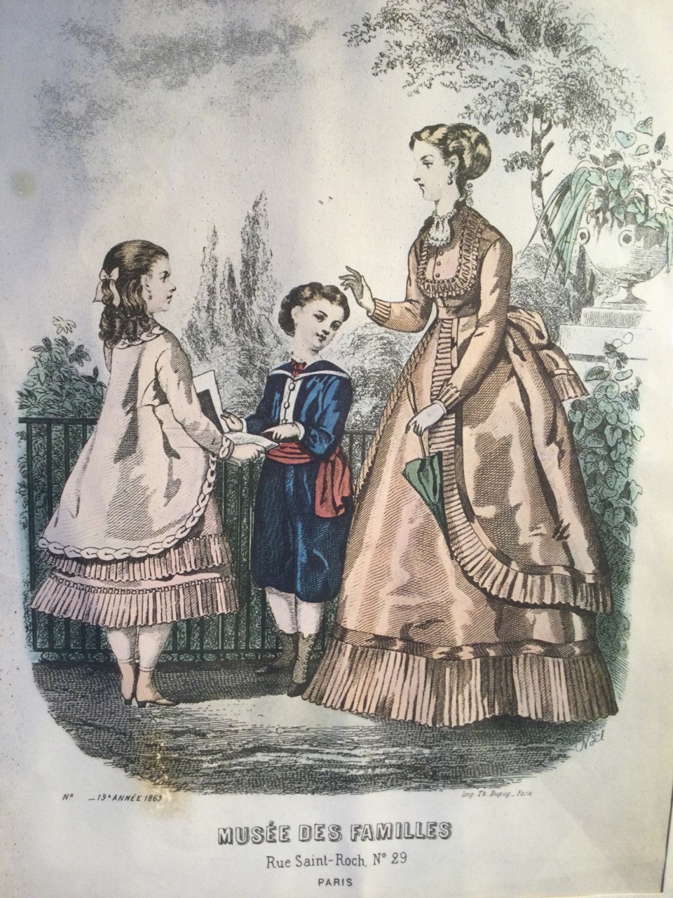 A set of four French fashion engravings, the coloured plates with Paris printers marks, mounted & - Image 3 of 3