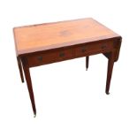 A nineteenth century mahogany sofa table, the crossbanded top with boxwood stringing having rule-