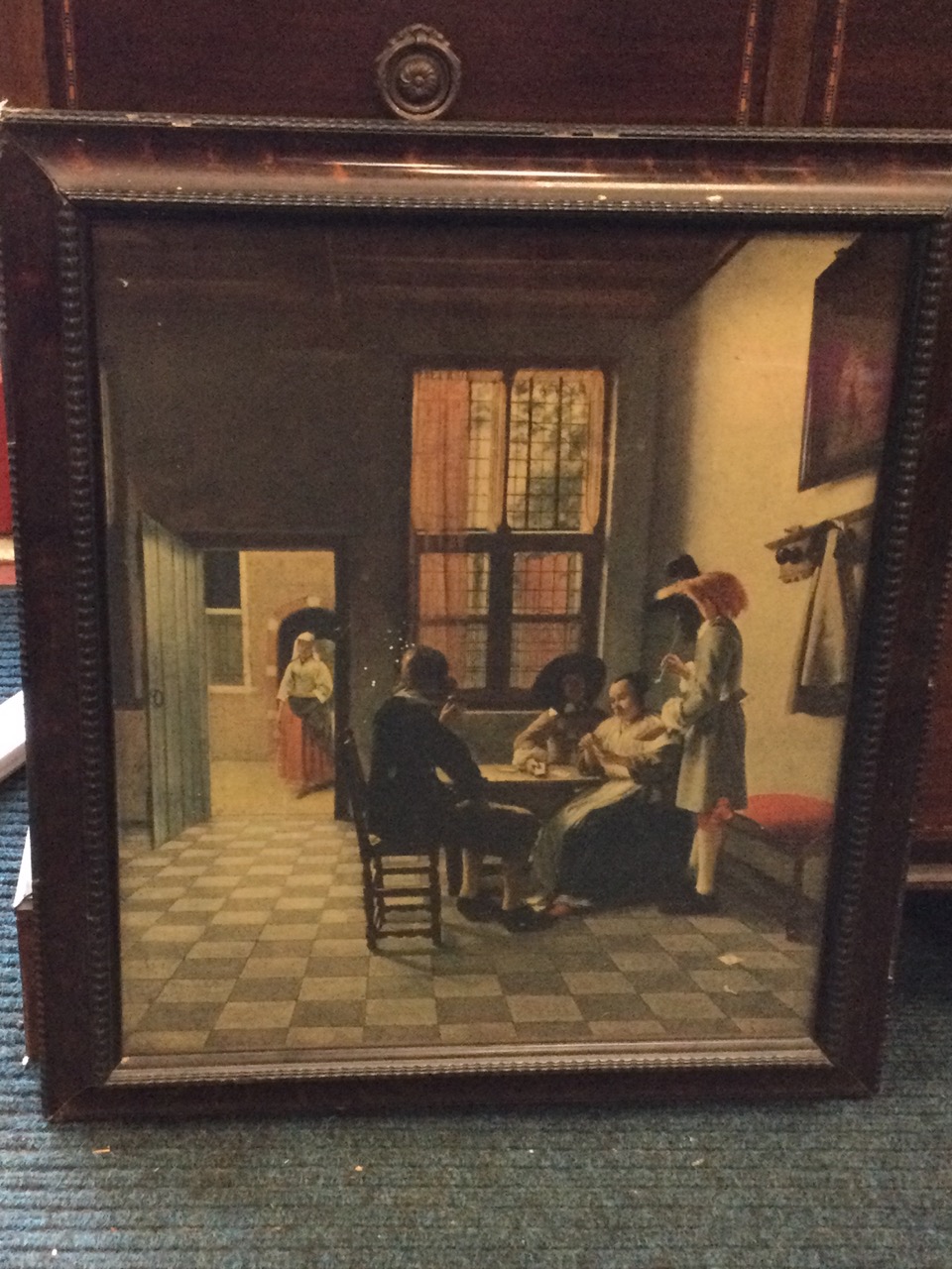 A pair of C20th Medici Society old master prints, The Card Players by Pieter de Hooch, and The Music - Image 3 of 3