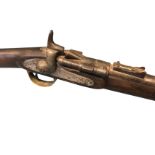 A Victorian Snider-Enfield breech loading service rifle (MkII) with mahogany stock, brass trigger