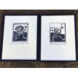 Martin Nash, monochrome artists proof prints, cellist & trumpeter, signed in pencil on margin,