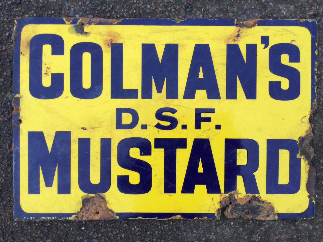 A rectangular enamelled advertising sign - Eat Colman’s Mustard with Our Noted Cooked Meats, Pies, - Image 3 of 3