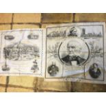 A silk handkerchief commemorating William Gladstone dated 1898, with central circular portrait of