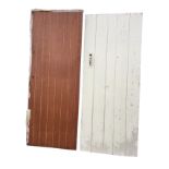 A painted rectangular batten door mounted with suffolk latch - 31in x 77.5in; and a modern