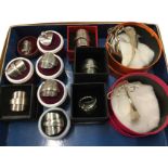 Twelve hallmarked silver rings and bangles, formed by silversmiths from old silver spoons &