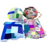 Four miscellaneous contemporary patchwork beanbag type floor cushions. (4)