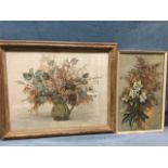 Elizabeth Bridge, watercolour, still life of autumn flowers in a vase, signed, London exhibition