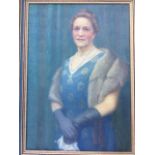 Dudley Heath, oil on canvas, 1930s three-quarter length portrait of a lady, signed, with artists