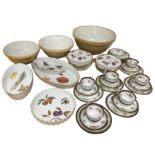 Five Royal Worcester Evesham pattern serving dishes and two others similar; an Aynsley part teaset