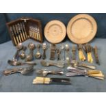 A quantity of miscellaneous silver plated cutlery including knives, forks, spoons, etc. - several