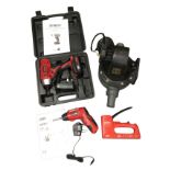 A Vetus 12v electric water pump - unused; a cased electric impact driver; a staple gun; and a