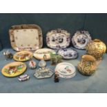 Miscellaneous ceramics including a Wade Heath gothic pattern vase & jug, Royal Doulton seriesware, a