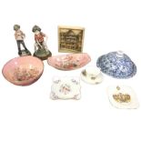 Miscellaneous ceramics including two Maling bowls decorated in the Rosalind pattern, a pair of