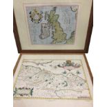 A reproduction coloured Mercator map of Britain taken from the sixteenth century edition,