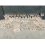 Miscellaneous sets of drinking glasses, some Edinburgh crystal, including wine and sherry glasses,