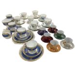 A lustre glazed six-piece porcelain Polish coffee set; and various floral part teasets by