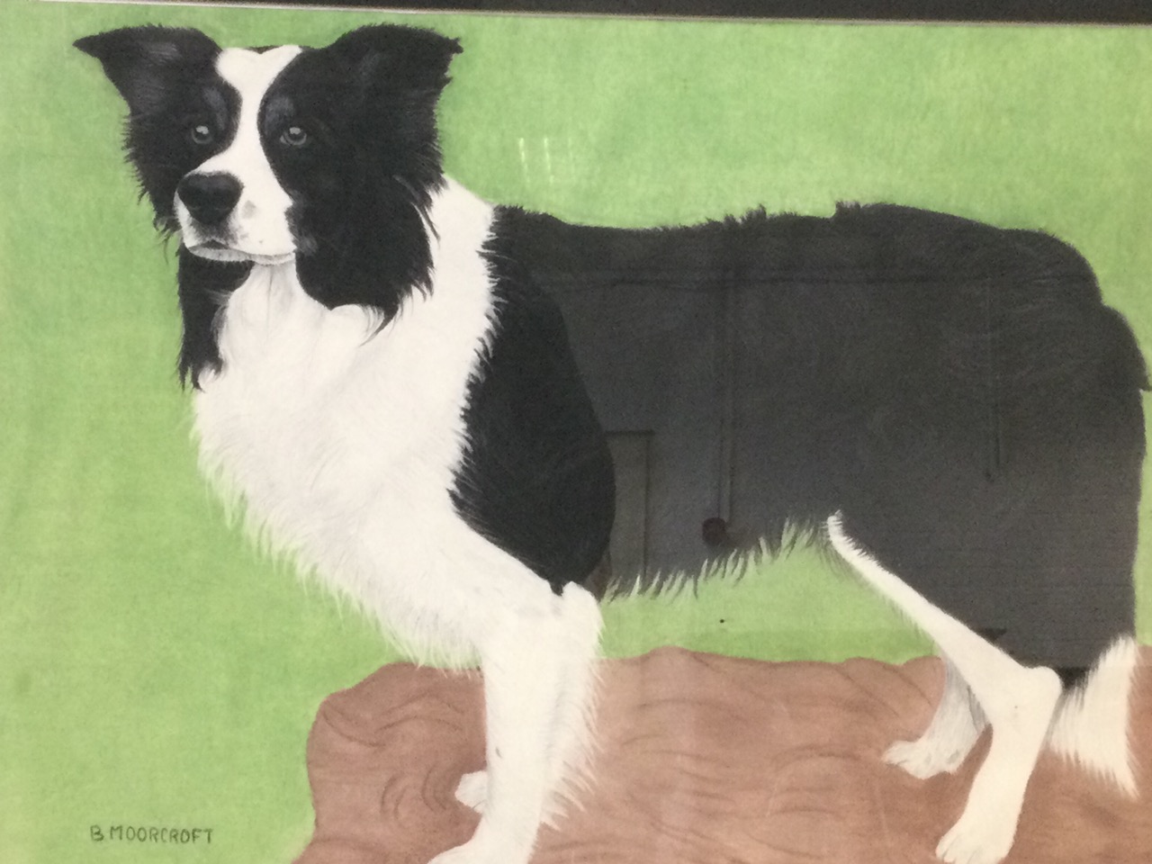 B Moorcroft, pastel, study of a collie dog, signed, mounted and framed; and another watercolour by - Bild 3 aus 3