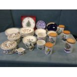 A collection of Portmeirion in the Botanical Garden pattern including storage jars, plates, pasta