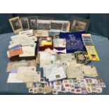 Miscellaneous postal covers, letters, ephemera, photographs, an embroidered Kings Own Scottish