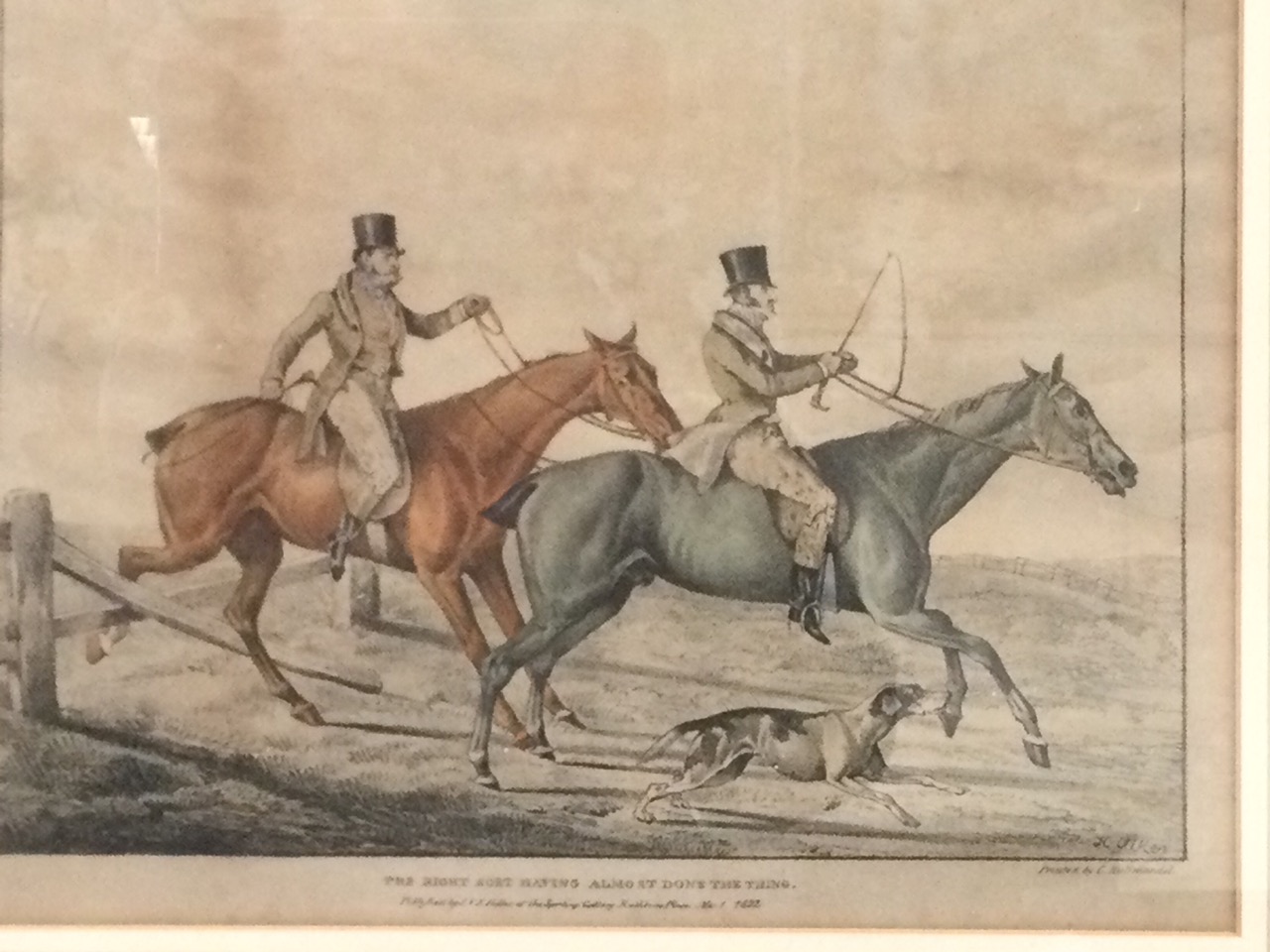 A pair of hunting prints after Alken, each with two riders in the field with titles, taken from - Bild 2 aus 3