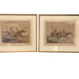 A pair of hunting prints after Alken, each with two riders in the field with titles, taken from