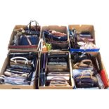 A collection of 89 vintage classic ladies handbags, nearly all leather - clutch bags, bead