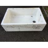 A large 3ft rectangular belfast sink with integral overflow. (36in x 23.75in x 12in)