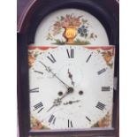 A nineteenth century boxwood strung mahogany longcase clock, the hood with swan-neck pediment