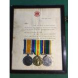 A World War I pair awarded to Pte R Porteous AOC (02227), with a later Flt Lt George VI Cadet Forces