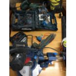 Miscellaneous electrical power tools - drill, planer and sander by Bosch, a Karcher pressure washer,