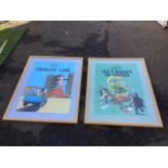 A pair of contemporary Tintin posters published by Moulinsart, mounted & framed. (19.25in x 27in) (