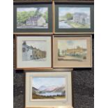 Basil Clough, a pair of prints of Heatherslaw Mill and The Old Smithy at Ford; J Squire Hoyle,