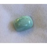 A loose larimar stone, the cushion cut opaque jewel of approx. 0.7 carats - boxed.