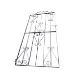A 6ft garden gate or door, with rectangular frame around square-section bars with scrolled