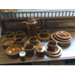 A 60s Hornsea coffee/breakfast set in the Heirloom pattern with coffee pot & cover, plates,