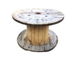 A large pine cable drum - suitable for a garden table. (47.75in x 28.75in)