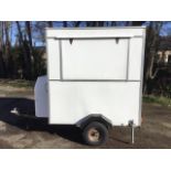 A catering trailer fitted for bottled gas, electricity and water, with tea urn, fridge freezer,