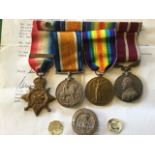 A First World War group of Alnwick and Victoria Cross action interest with trio to Pte HV Davis (