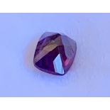 An African amethyst, the single cushion cut loose gem of approx. 0.7 carats - boxed.