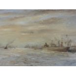 Ducal, acrylic on board, marine estuary scene, signed, mounted & gilt framed. (19.75in x 13.25in)