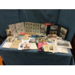 A collection of postcards, ephemera, early documents, a leather autograph album, Balfron High School