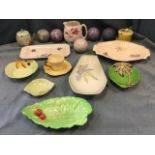 Five Victorian glazed ceramic bowls; and a collection of Carlton Ware and Beswick - jampots &