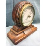 A Victorian mahogany cased barometer, a prize for seamanship from HMS Avon in 1885, the circular