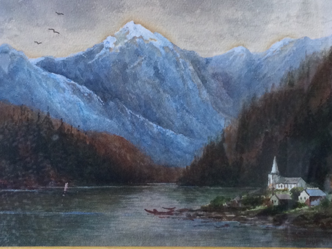 John Trorley, watercolours with bodycolour, Norwegian fjord landscapes of the Odde peninsula, with - Image 3 of 3