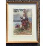 Vincent Willis(?), watercolour, Scottish kilted soldiers, titled The Macnab, signed indistinctly,