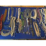 A quantity of miscellaneous bead necklaces, paste, faux pearl, some silver mounts, seed pearls,