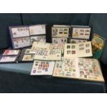 A stamp collection contained in six albums; and three folders of miscellaneous first day covers. (