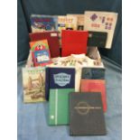 A stamp collection contained in ten schoolboy type albums, a box of loose stamps, first day